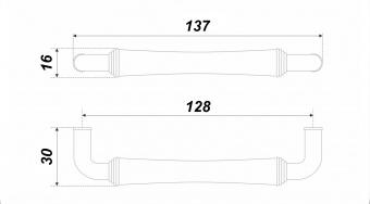 Мебельная ручка RS446ABL.4/128