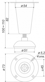 Мебельная опора N314CP.2